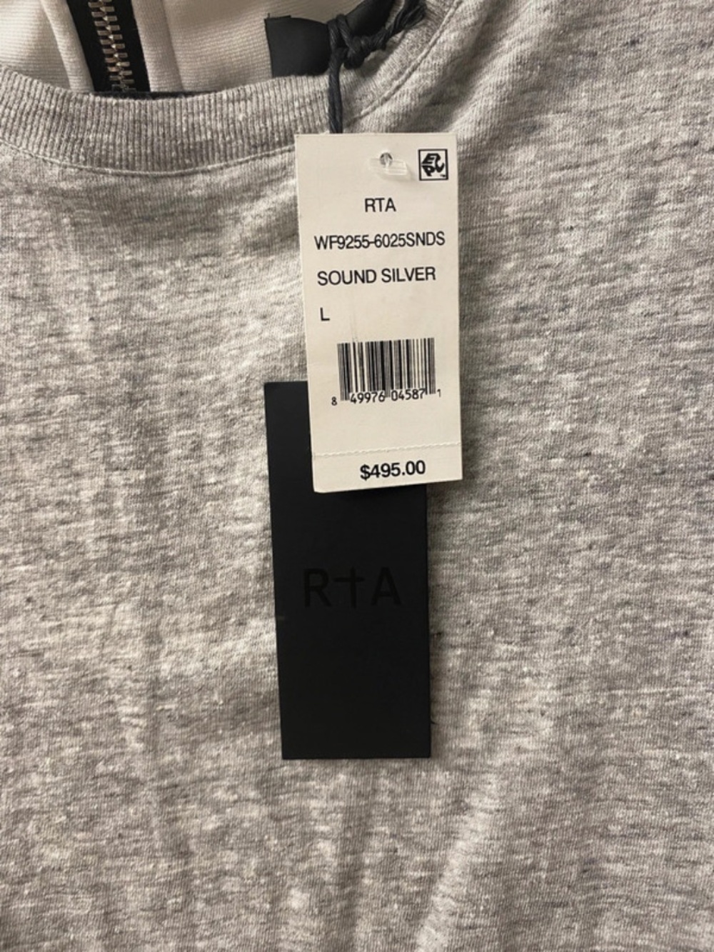 RtA Sound Silver Midi Dress in Heather Gray